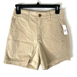 GAP Girlfriend Khaki 5” Inseam Shorts Stretch High Rise NWT